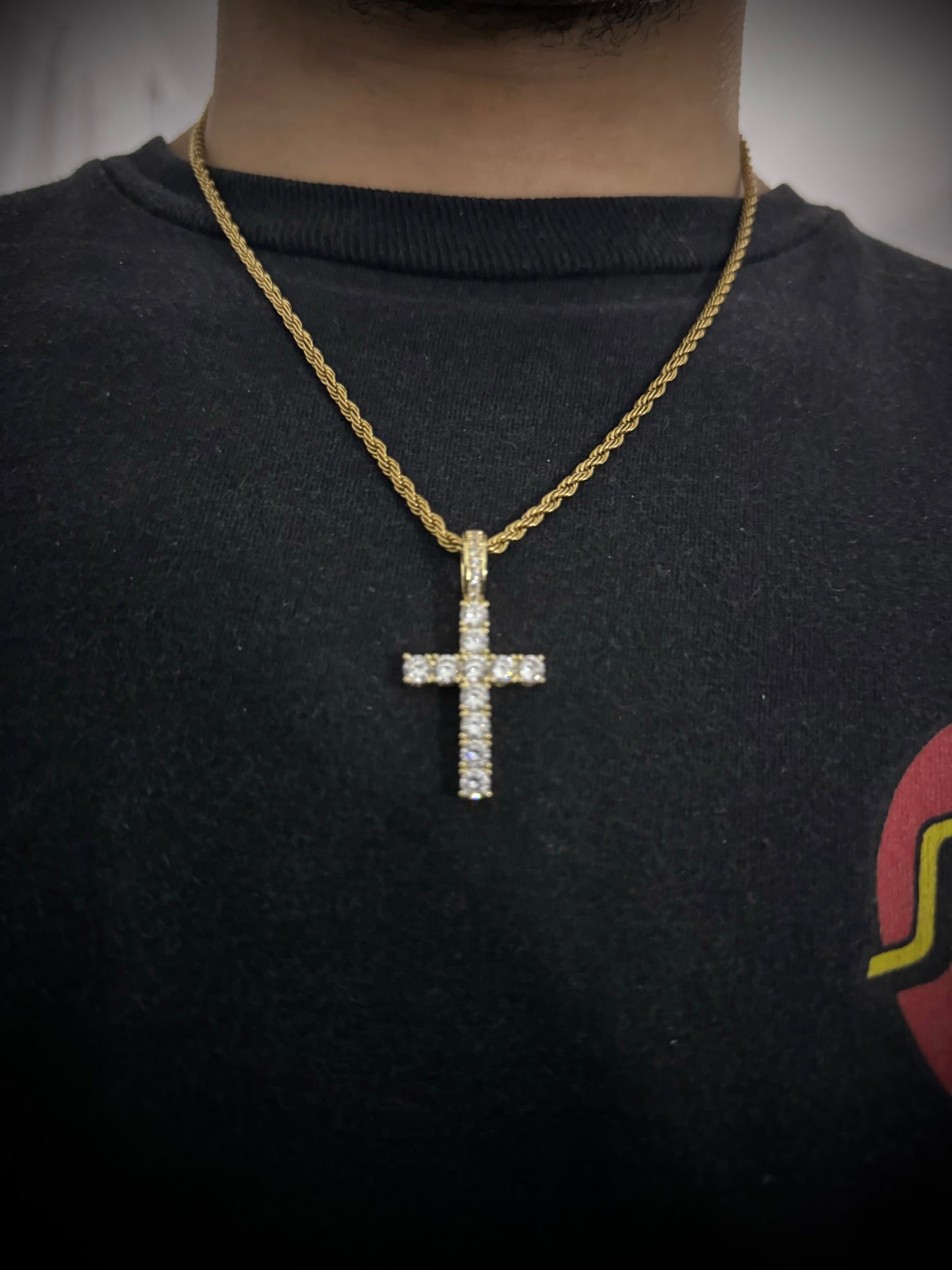 Pendant Cruz Endiamantado Cadena 20"