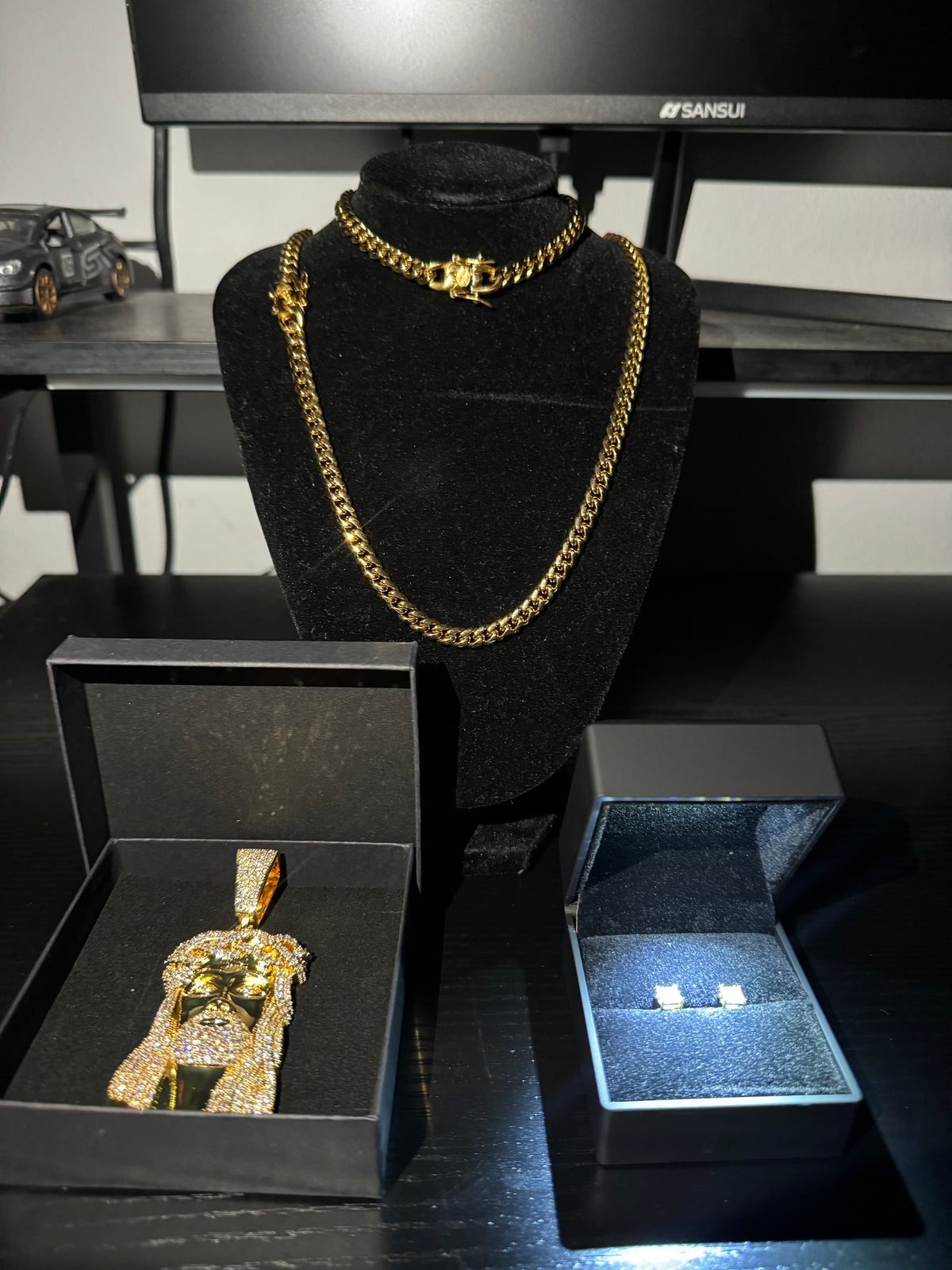 Oferta Especial Cadena, Pulsera, Pendant y Pantallas Moissanite