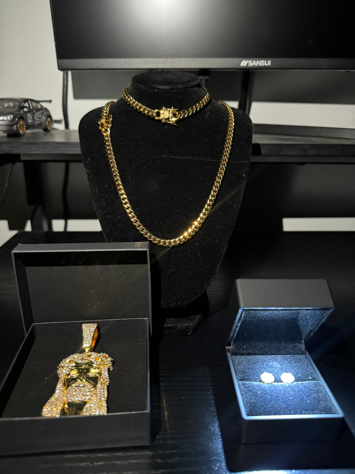 Oferta Especial Cadena, Pulsera, Pendant y Pantallas Moissanite
